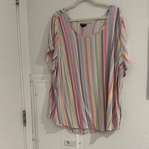 Torrid Pastel Rainbow Striped Blouse